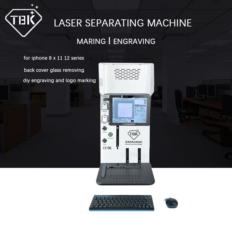 2020 TBK-958B новая версия лазерный отделяя машину волоконная лазерная гравировальная