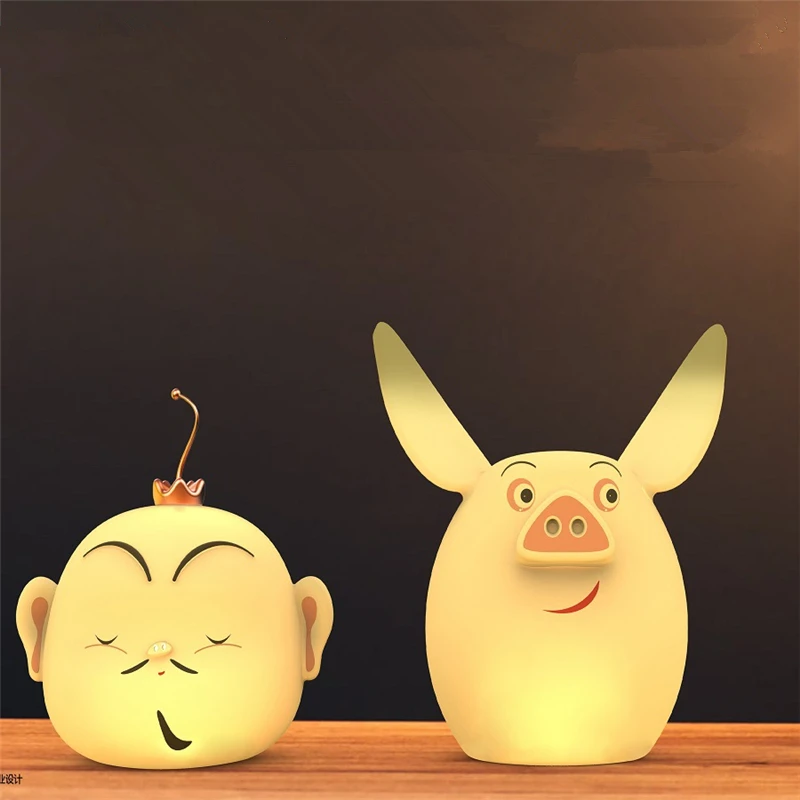 

Topoch LED Lamp Night Light Silicon Cartoon Characters Colorful Emitting Press Tap Pinch Induction Light 1W