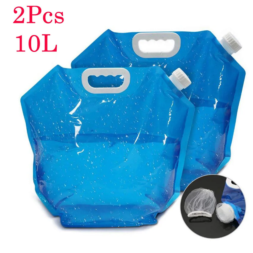 

2Pcs 10L/5L Large Capacity Water Bag Sports Outdoor Camping Portable Folding Emergency Survival Water Bag