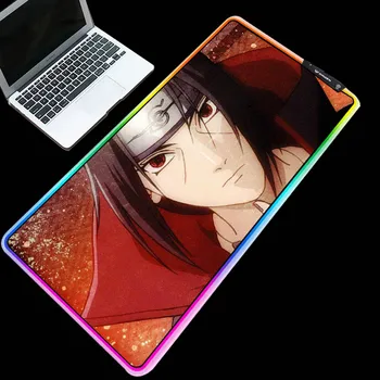 

XGZ RGB large size exquisite mouse pad Naruto series Sasuke table pad e-sports must-have cool lighting keyboard pad