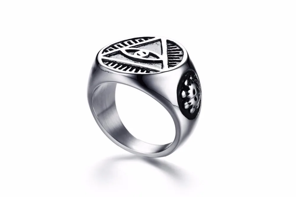 Illuminati Pyramid the All-Seeing-Eye Religious Ring for men 16