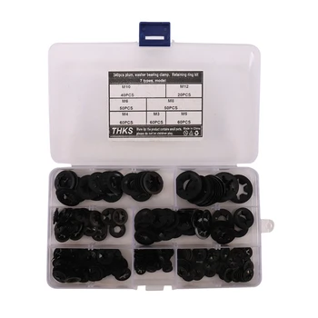 

340Pcs Internal Tooth Starlock Washers Lock Washers Assortment Kit, Push on Speed Clips Fasteners Assortment Kit (7 Size)
