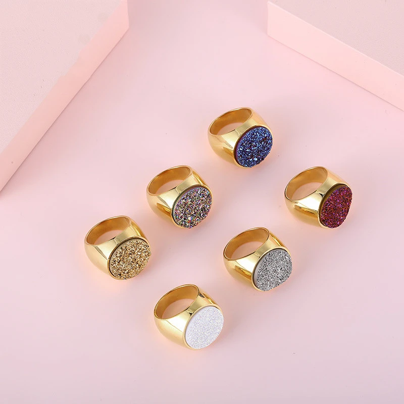 Trend Colourful Crystal Bud Ring For Women Mother 2022 Stainless Steel Wedding Elegant Charm Rings Fashion Party Jewelry Gifts