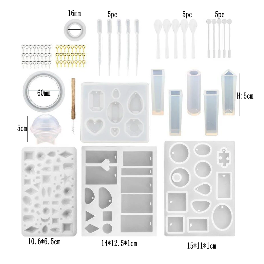 1 Набор силиконовых форм микс палочка капельница застежка Сделай Сам аксессуары для изготовления ювелирных изделий инструменты формы геометрические эпоксидные смолы комбинации ремесла - Цвет: B008