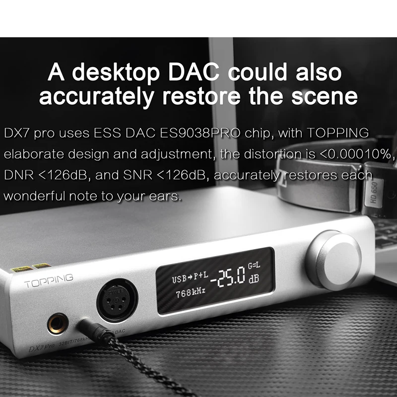 Усилитель для наушников TOPPING DX7 PRO Bluetooth 5 0 ES9038Pro USB DAC усилитель Hi Res беспроводной