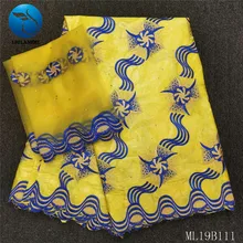 LIULANZHI Африканский базин ткани вышивка хлопок getzner ткань с новейшим дизайном Нигерия Базен кружева для женщин ML19B111