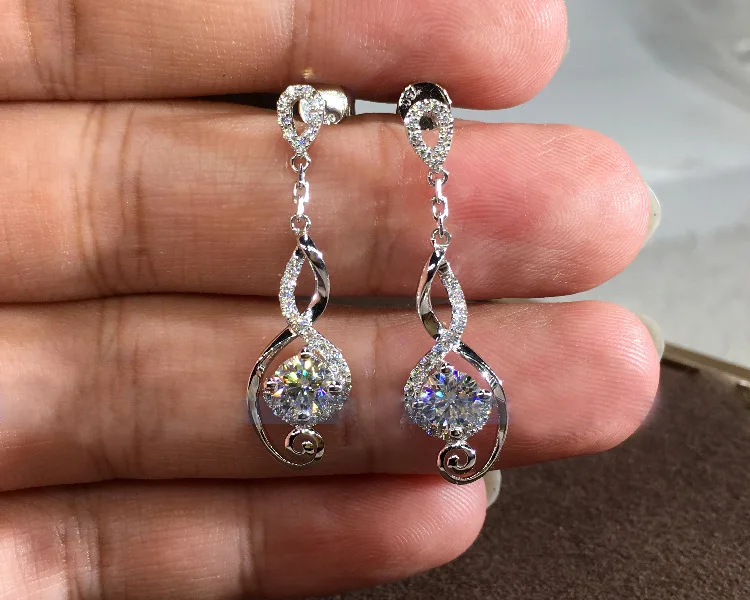 

Noble Marquise Drops Earrings Cubic Zirconia Note Shape 925 Sterling Silver Dangle Earrings for Women Brides Wedding Jewelry