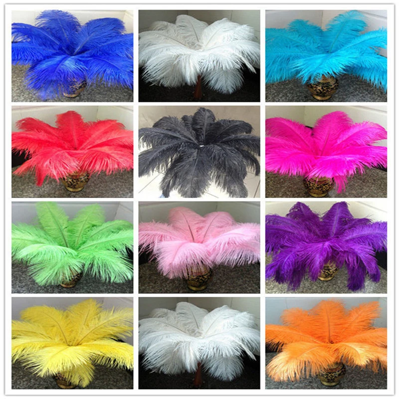 

10-500Pc 40-45CM 16-18" Cheap Ostrich Feather for Crafts Jewelry Making Wedding Party Decor Accessories Wedding Decoration Plume