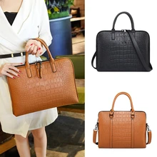 Модный женский деловой портфель для ноутбука, женская кожаная сумка 13 14 15 15,6 дюймов, женские портативные Офисные сумки для ноутбука