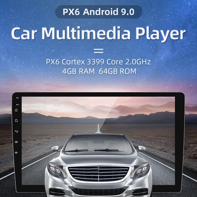 2Din Android 9,0 4G+ 64G PX6 шестиядерный автомобильный Радио Стерео gps навигация мультимедийный плеер Автомобильный Универсальный wifi Bluetooth аудио видео