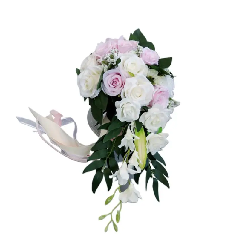 Букет из искусственных роз с лентой романтический свадебный для невест год |