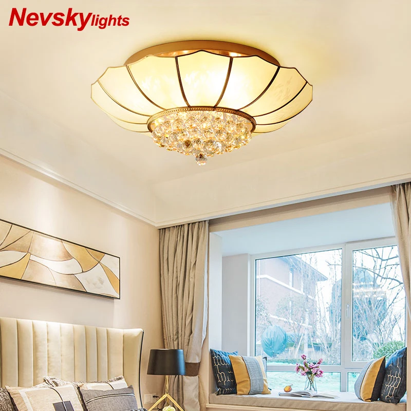 

Copper plafonnier led ceiling light living room lights lampy sufitowe crystal ceiling lamp lustre lamparas de techo plafo