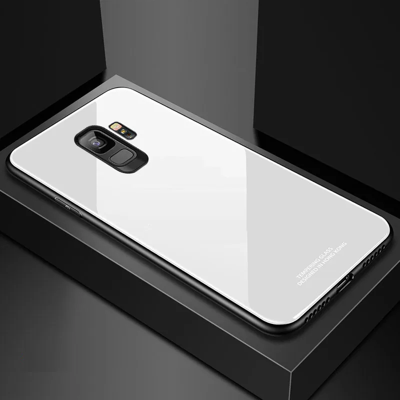 white Роскошный стеклянный зеркальный чехол SemgCeKen для Samsung Galaxy J5 j7 prime j5prime j7prime j2 j4 core силиконовый Жесткий чехол для телефона etui - Цвет: white