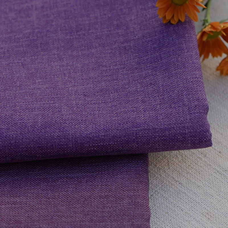 1x1.5m Linen Fabric Cloth DIY Apparel Sewing Fabrics for Patchwork Sofa Cloth Coat Clothes Needlework Handmade Fabric Material - Цвет: Фиолетовый