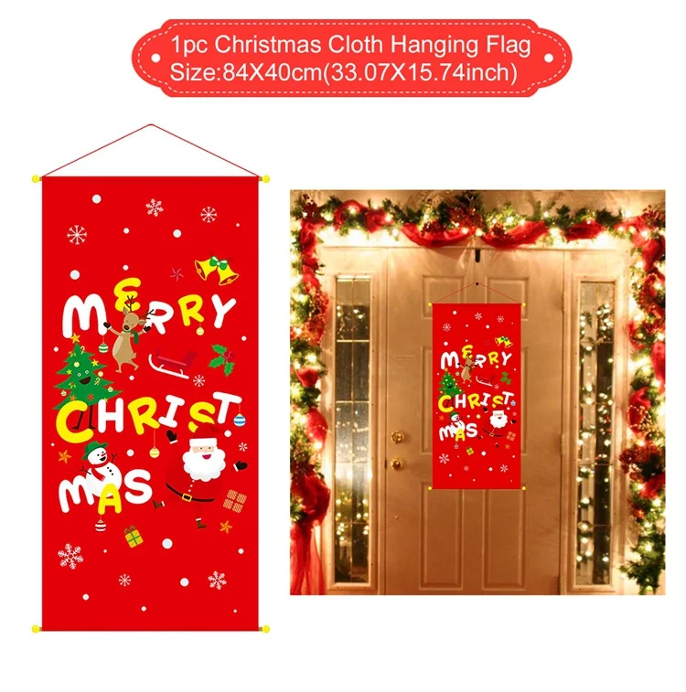 HUIRAN Добро пожаловать Счастливого Рождества подвесной дверной баннер украшения Рождественские украшения для дома открытый Рождественский Декор год натальный - Цвет: Hanging Flag 6