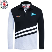 Fredd Marshall Autumn New Flag Embroidered Polo Shirt Men Patchwork Polo Shirt Cotton Casual Male Polo Shirts Tops 066