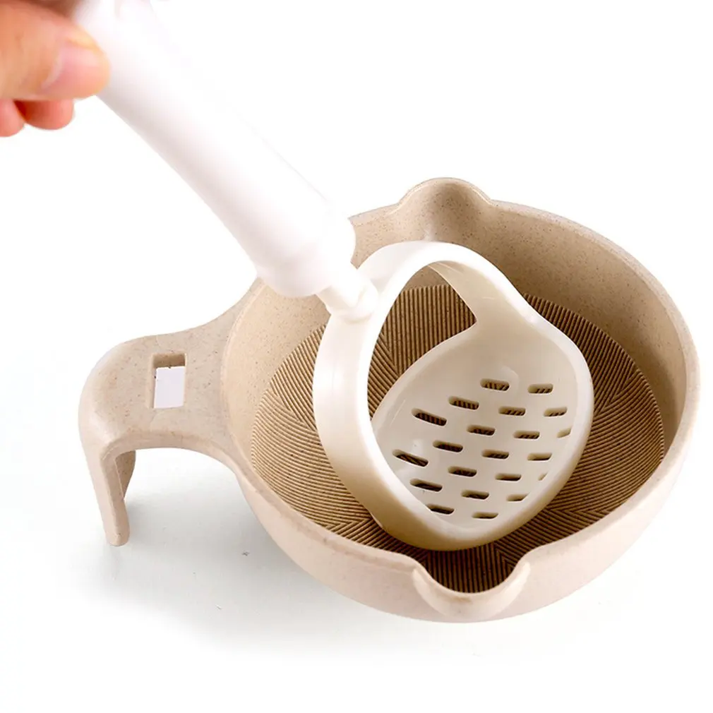 Straw Baby Food Supplement Grinder Manual Food Grinding Bowl Baby Puree Food Machine Tool Set Multifunction