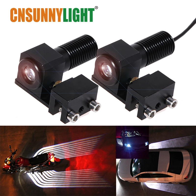 ATM04-2-1 CNSUNNYLIGHT LED Angel Wings Car Atmosphere Lamps Moto Decorative Welcome Emergency Signal Projector Fog Warning Light Styling