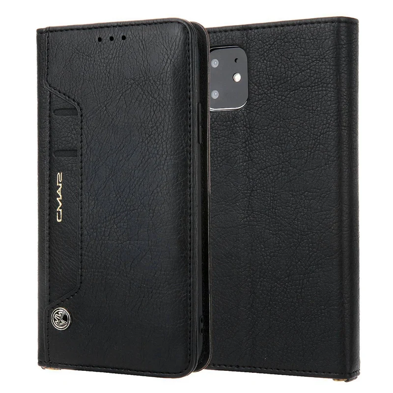 Для iPhone PU кожаный бумажник чехол для кредитных карт Coque Поддержка чехол черного цвета