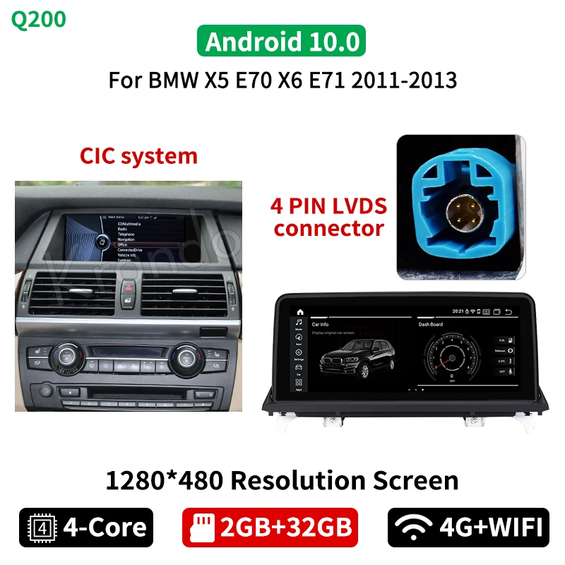 Krando Android 10 0 4 ГБ 64 25 ''автомобиля Navi аудио для BMW X5 E70/X6 E71 F15 2007 2017 CIC CCC НБТ