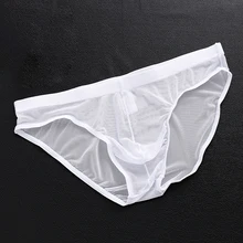 Sexy Underwear Men Transparent Ultra-thin Panties Mens Breathable See Through Briefs Male Mesh Summer Slip Underpants Cuecas