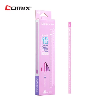 

[Pack of 12] Comix Triangular Shape HB 26 Letters and Scale Student Wood Pencil Set color pencil colored pencils