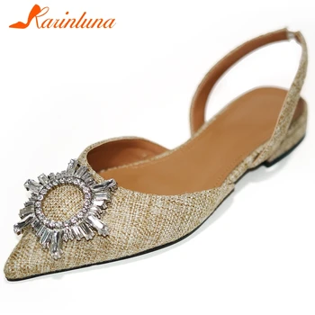 

Karinluna New Arrivals 2020 Top Quality Sheepskin Slip On Casual Shoes Woman Sandals Female Shallow Leisure Sandals Women Shoes