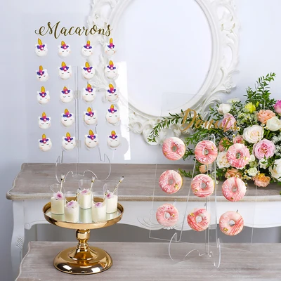 2 pieces set Акриловый держатель пончика подставка для макарун фитинг 9/20 шт. подставка для десерта инструменты прозрачные украшения дома стеллажи для хранения - Цвет: 2 pieces set