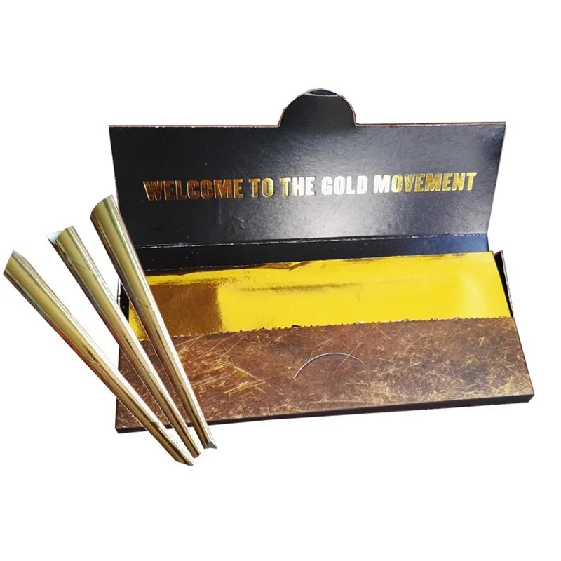

10Pcs/Box Gold Cigarette Rolling Paper Long Hornet Natural Unrefined Filter Prerolleds