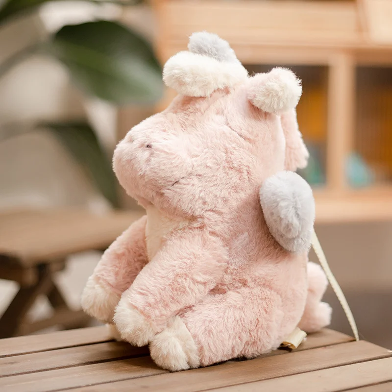 

1pc Soft pink Fashion Cute Furry-winged Unicorn Backpacks Cartoon Kawaii baby Women Girls School Bags Backpack