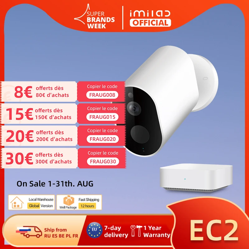 Hot Products! IMILAB EC2 Wireless Camera 1080P HD Ip Camera WiFi Outdoor Camera Smart Home Security Camera IP66 CCTV Vedio Surveillance Camera