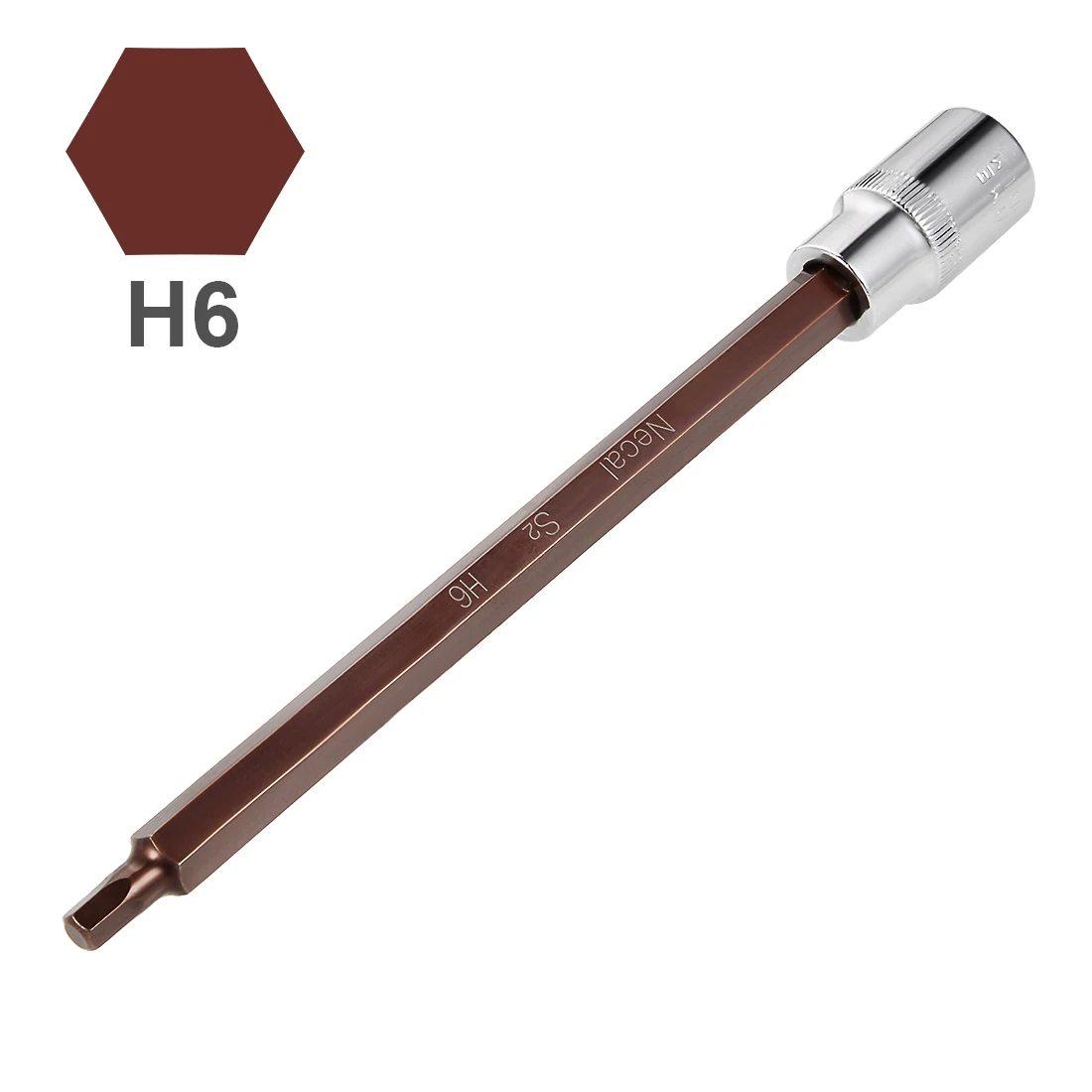 uxcell 1/2-Inch Drive Extra Long Hex Bit Socket Wrench S2 Steel 200/300mm Length H4/5/6/8/10/12 to Household Maintenance
