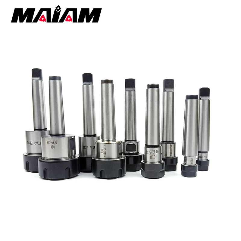 CNC Tool Holder Morse MT2 Tool Holder Rear Pull Flat Tail Center ER Collet Chuck MTA2 MTB2 ER11 ER16 ER20 ER25 ER32