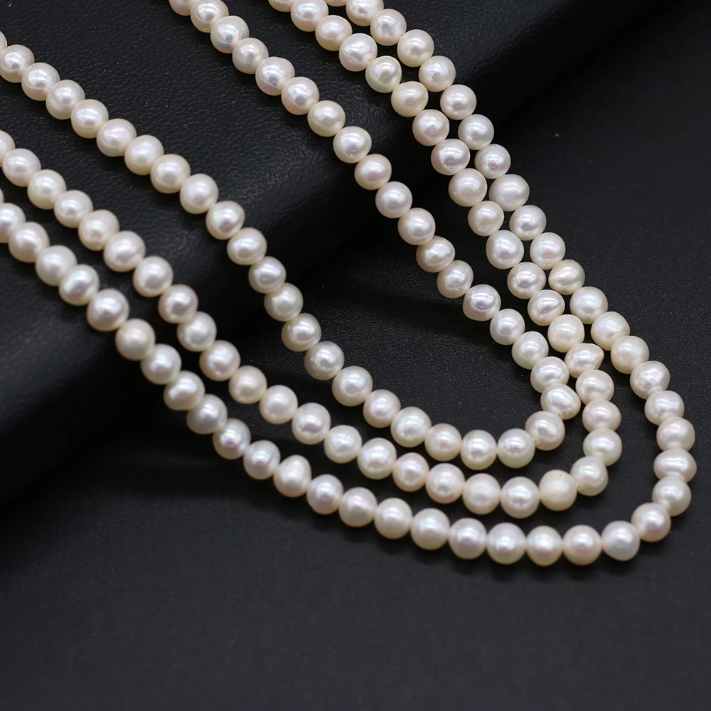 Round Natural Fresh Water Pearl Beads 4-5mm DIY for Jewelry Making Necklaces Accessories Bracelet Earrings Gift 36cm