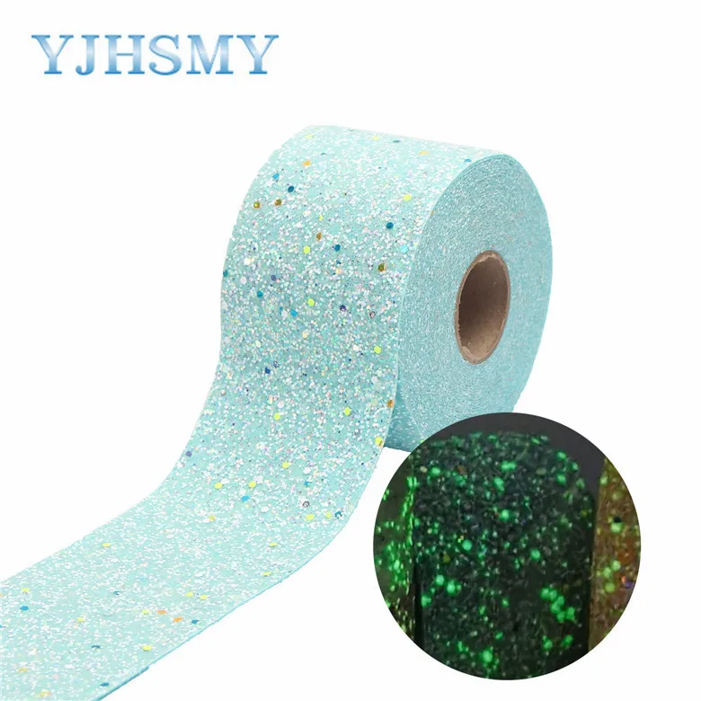 YJHSMY 197301,75 мм флуоресцентный цвет блестящая Толстая Лента Blingbling, 2 ярдов DIY головной убор ручной работы подарочный пакет материалов - Цвет: 4