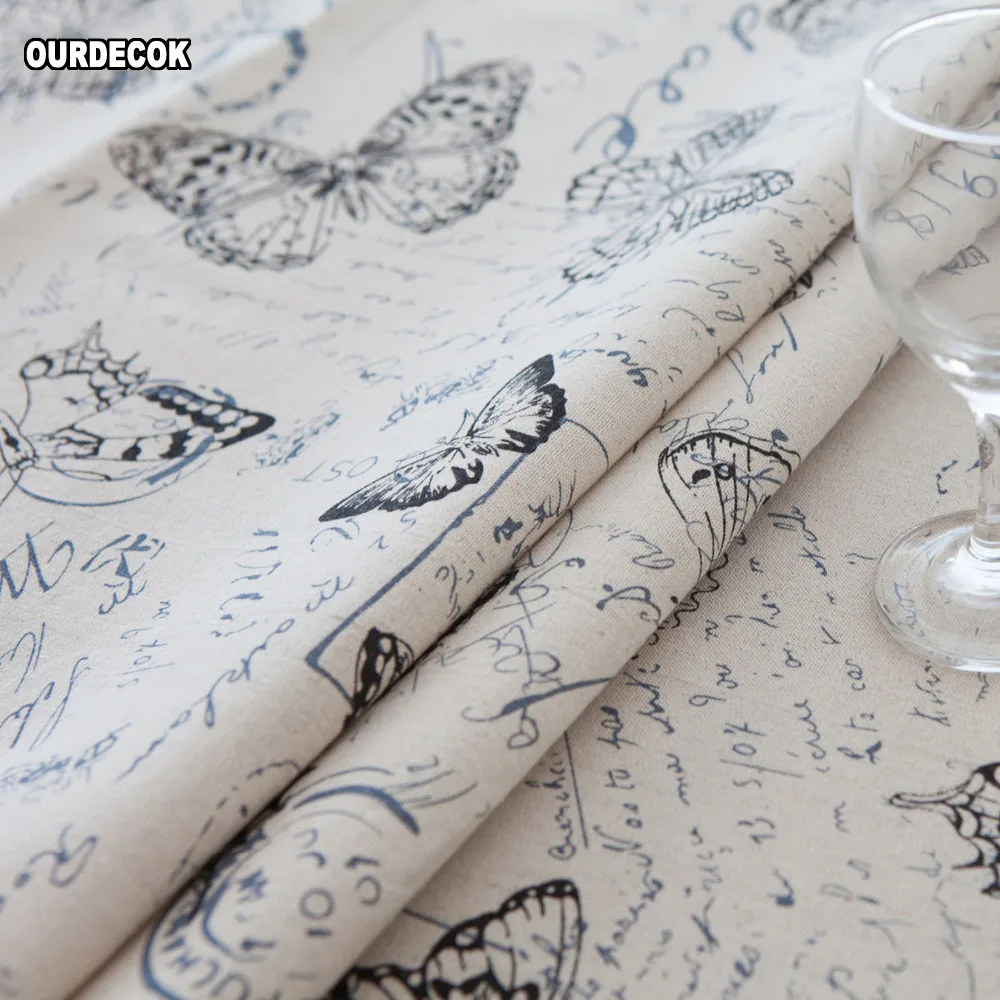 Pastoral Linen Tableclothes Butterfly Table Cloth Print Dining Table Cover Kitchen Home Textile Hom