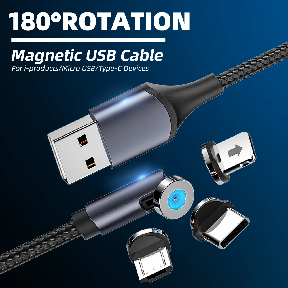 ANMONE Rotate Magnetic Cable 540 Rotate Micro Magnetic Cable 360 Degree USB Type C Charging Cable Fast Charging Magnet Charger ► Photo 2/6