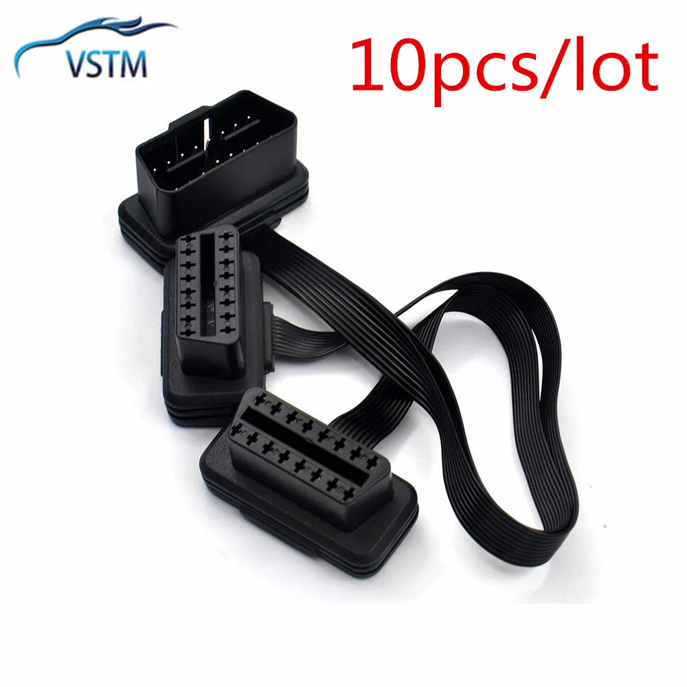 10pcs/lot 16pin Male to Dual Female OBDII OBD 16 Pin For ELM327 Extension Connector Cable ODB2 pin 2 Adaptor | Автомобили и