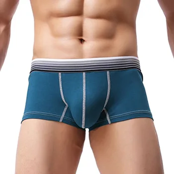 

Dihope Soft Stripe Low Waist Men Pouch Boxer Homme Cotton Underpants Breathable Cuecas Shorts Underwear Male Panties
