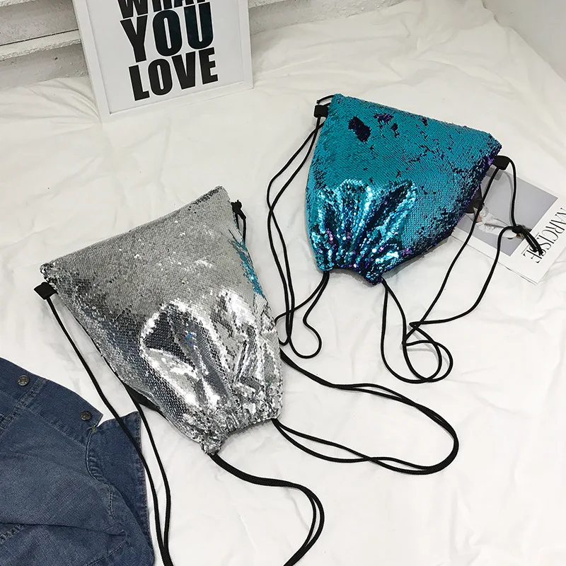 Новая мода блестки Drawstring Рюкзак луч порт s сумка для хранения карман сумка для покупок путешествия рюкзак