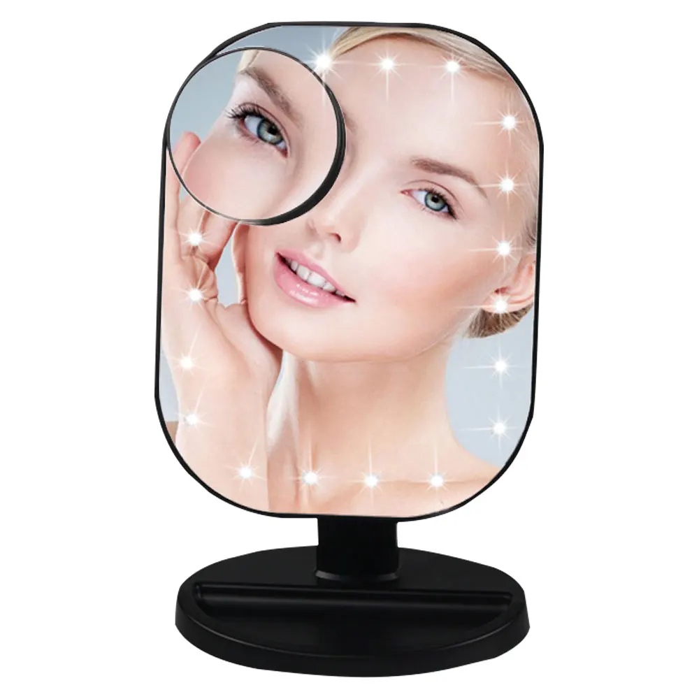 

LED Mirror with 10x Magnifying Touch Dimmer Makeup Vanity Mirror 180 Degree Rotation Stepless Dimmable Adjustable Table Mirror