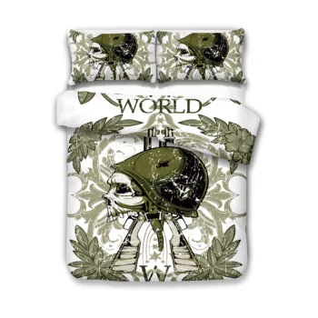 

Horror Skull Soldier Bedroom Decor Bedding Set Men Boy Gift Microfiber Bedspread 1PC Duvet Cover with Pillowcases Dropship