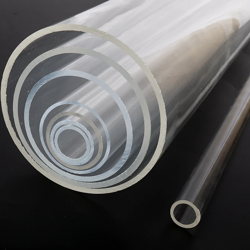 1pc 50cm Length OD 16~63mm Transparent Acrylic Pipe Tube Aquarium Accessories Fish Tank Plexiglass Water Supply Pipe Fittings