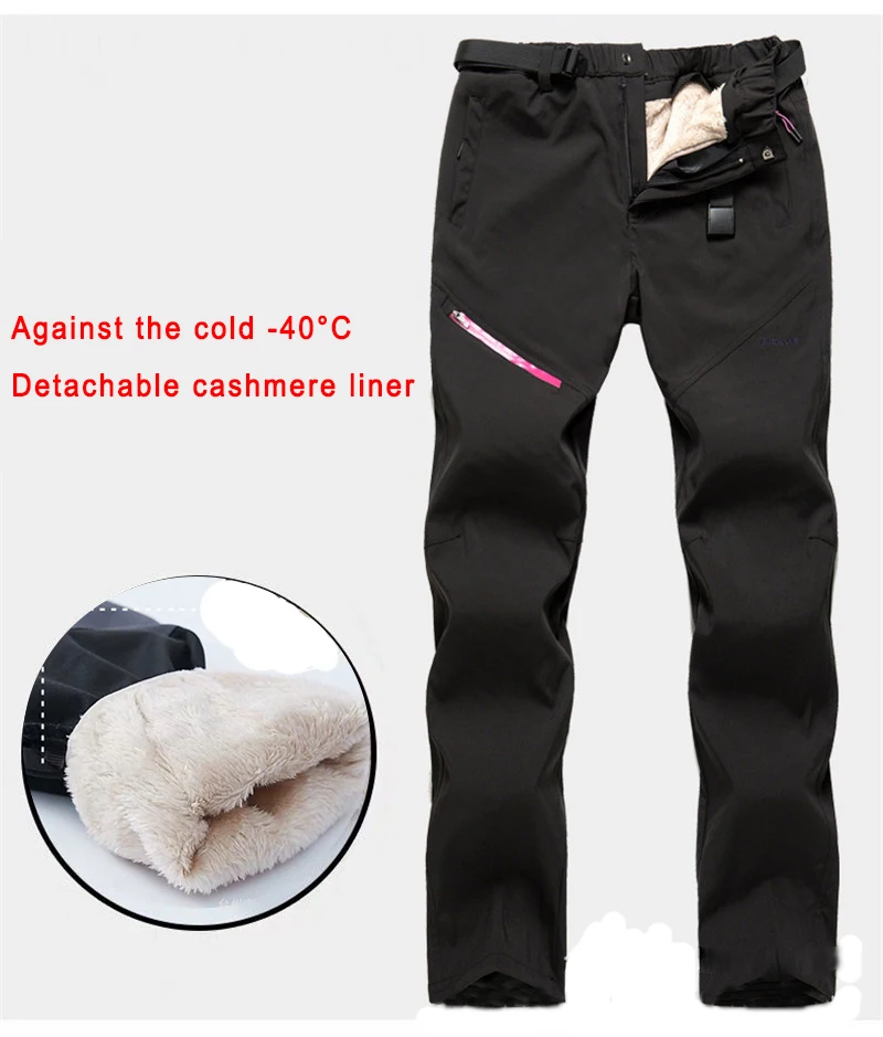 Водонепроницаемые-35 градусов брюки для сноуборда Мужские Женские зимние ветрозащитные лыжные брюки для сноуборда толстые теплые брюки треккинговые походные брюки