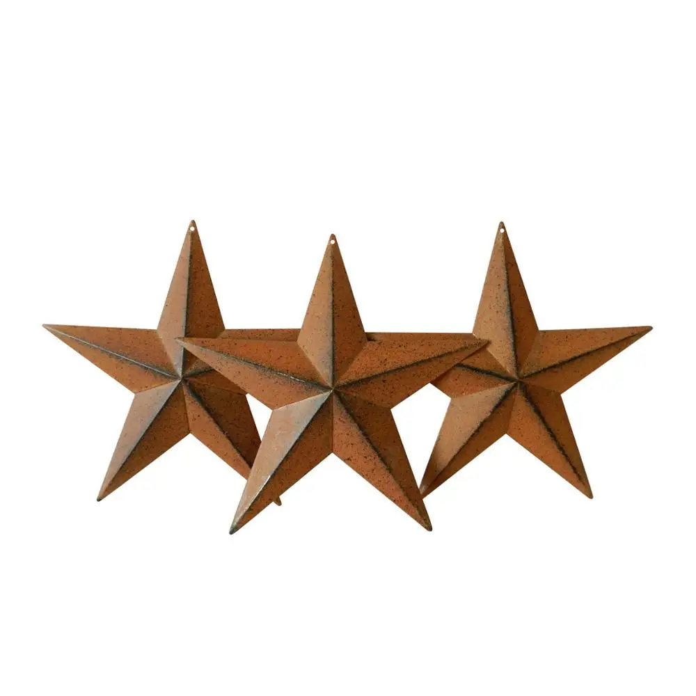 Country Rustic Antique Vintage Gifts Rusty/black Metal Barn Star Wall
