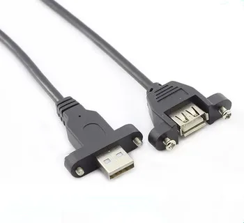 

USB 2.0 Male with Screws to USB Type A Female Panel Mount Data Extension Cable for PC Chassis 30cm Black