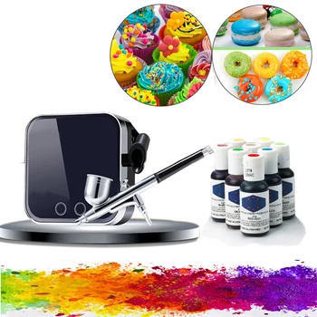 

Multi Style Airbrush DIY Cake Kit + 5 Colors Edible Pigment 21ML Cream Food Coloring Color Airbrush Pigment ink Pastry Tools