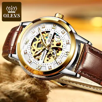 

OLEVS Mens Watches Top Brand Luxury Automatic Mechanical Business Hight quality Clock Gold Watch Men