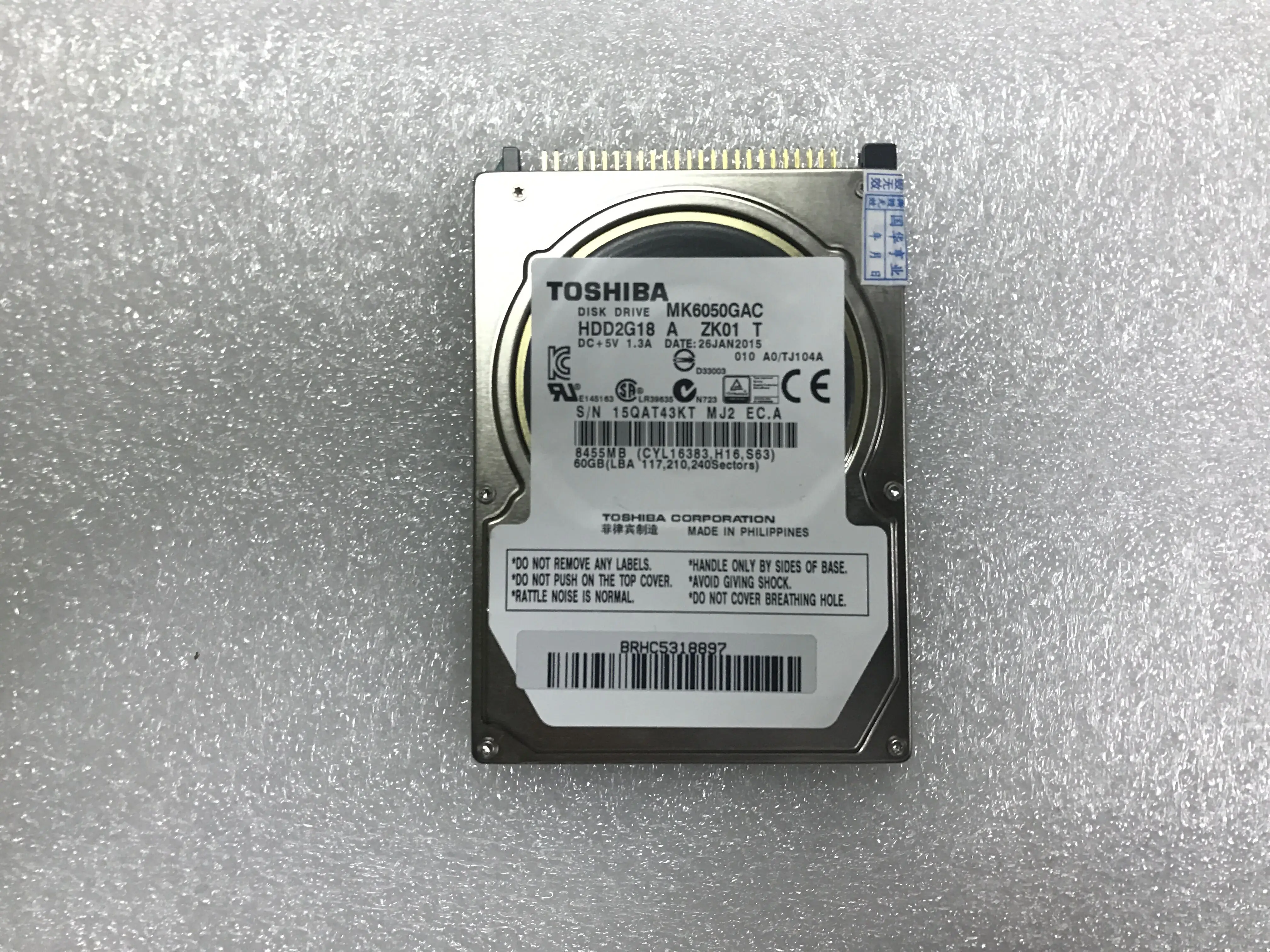 Дисковый накопитель MK6050GAC MK6050GACE ZK01 DC + 5V 1.3A 60GB для автомобильной радиосистемы HDD