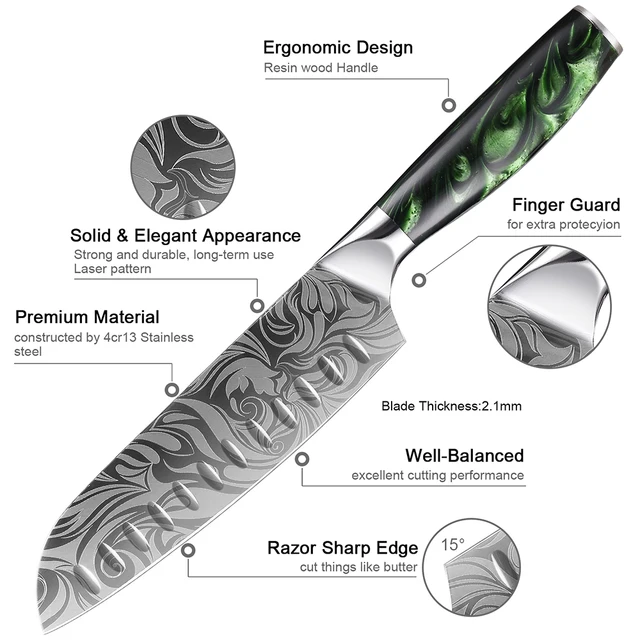 MOSFIATA-8 Super Sharp Professional Chef's Knife Finger Guard Knife Sharp